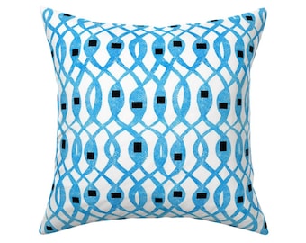 Squiggle pillows | Etsy Pillow case 26x20 turquoise blue