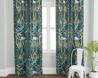 lotus curtains etsy