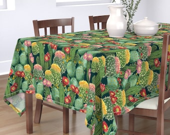 Windowsill by lellobird Pots Cotton Sateen Tablecloth by Spoonflower Succulent Tablecloth