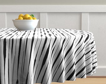 Striped Sheets Grungy Inky Stripes by daria/_nokso Abstract Ink Cotton Sateen Sheet Set Bedding by Spoonflower