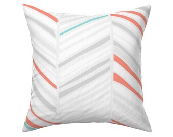 Herringbone Coral /& Aqua by friztin Geometric Zig Zag Arrow Mod Cotton Sateen Circle Tablecloth by Spoonflower Chevron Round Tablecloth