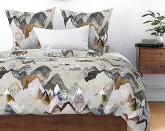 Call of the Mountains Gray Minky Blanket Baby Shower Pink Dawn Satin Aqua Lavender Nursery Peaks and Valleys Plum Crib Bedding