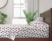 Christmas Sheets - X Plaid by shopcabin - Plaid Cross Check Tartan Red White Green Winter Cotton Sateen Sheet Set Bedding by Spoonflower