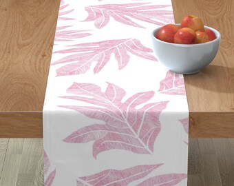 Modern Tropical Round Tablecloth Hula /'ulu White Orchid On Burgundy Jumbo by kadyson Palm Cotton Sateen Circle Tablecloth by Spoonflower
