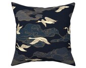 Fairytale Throw Pillow - Wild Swans Midnight by ceciliamok - The Wild Swans Storybook 18 quot x18 quot Square Throw Pillow by Spoonflower