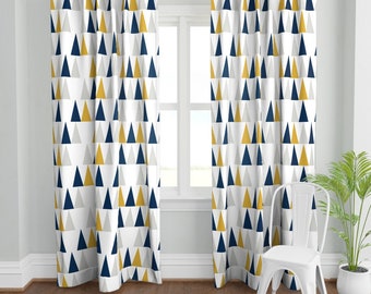Blue Yellow Curtains Etsy