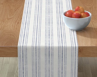 Grey Ticking On Cream Offwhite Gray Stripes by jenlats Gray Stripe Cotton Sateen Table Runner by Spoonflower Feedsack Table Runner