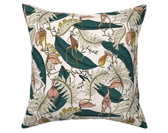 Floral Pillow Sham Zebrini/_floral/_mambo by holli/_zollinger Botanical Cotton Sateen Pillow Sham Bedding by Spoonflower