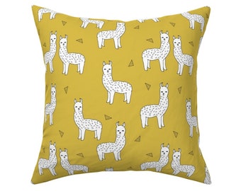 16/" Cushion Cover Llama Llamas Alpaca Alpacas No Drama 16x16 Black White Beige