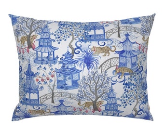 Abstract Retro Mod Chinoiserie Cotton Sateen Pillow Sham Bedding by Spoonflower Chinese Lattice by ottomanbrim Lattice Pillow Sham