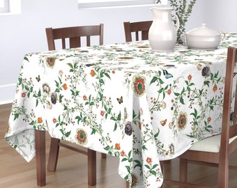 Butterfly Floral Cotton Sateen Table Runner by Spoonflower Chinoiserie Table Runner The Dowager/'s Chinese Room White by lilyoake