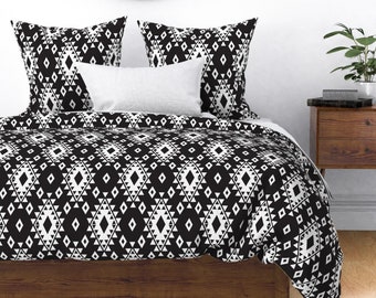 Aztec duvet | Etsy Tribal Pillow Sham Jumbo Aztec Black