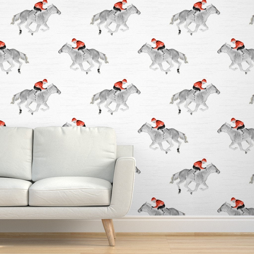 Thoroughbred Wallpaper the Jockey by Vintage_style - Etsy