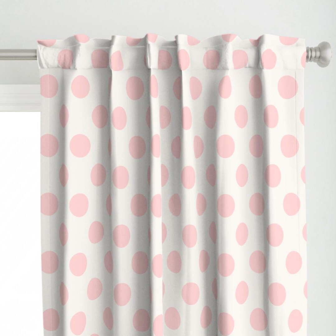Pink Dots Curtain Panel - Pink and White Blush Pink Baby Girl Nursery ...
