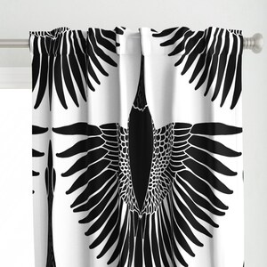 Black And White Curtain Panel - Large Scale Hawaii Wall Paper Hawaiian Goose Custom Curtain Panel - Large Nene Goose White by hnldesigns -