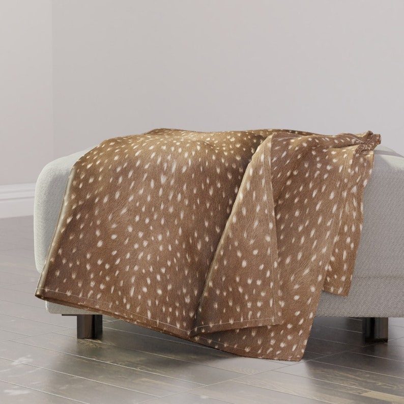 Animal Print Throw Blanket Soft Deer Hide Print by Etsy