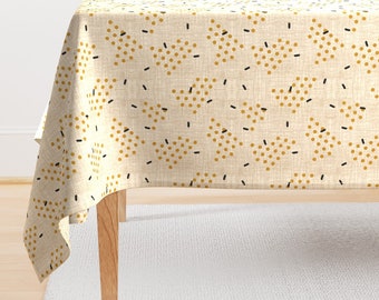 Minimalist Tablecloth - Playa Dotted by holli_zollinger - Dots Lines Mud Cloth Modern Faux Linen  Cotton Sateen Tablecloth by Spoonflower