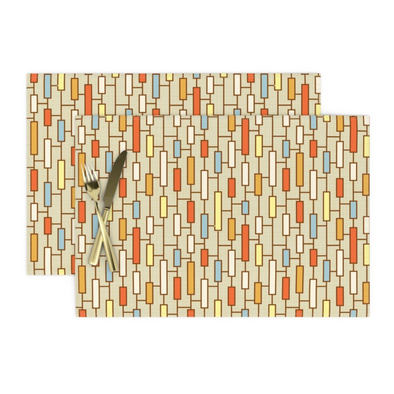 Mid Century Modern Placemats Set of 2 Eagle's Nest Etsy