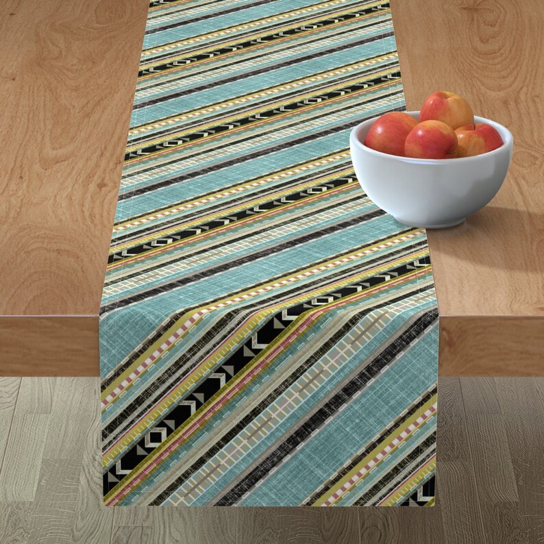 Aztec Table Runner Southwest Stripe Diagonal by joanmclemore Etsy
