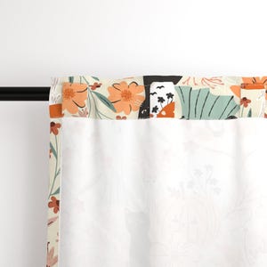 Cute Halloween Ghost Curtain Panel - Pastel Floral Pumpkin Orange Black Cat Custom Curtain Panel - Ghosts And Pumpkin by sally_mountain - image 5