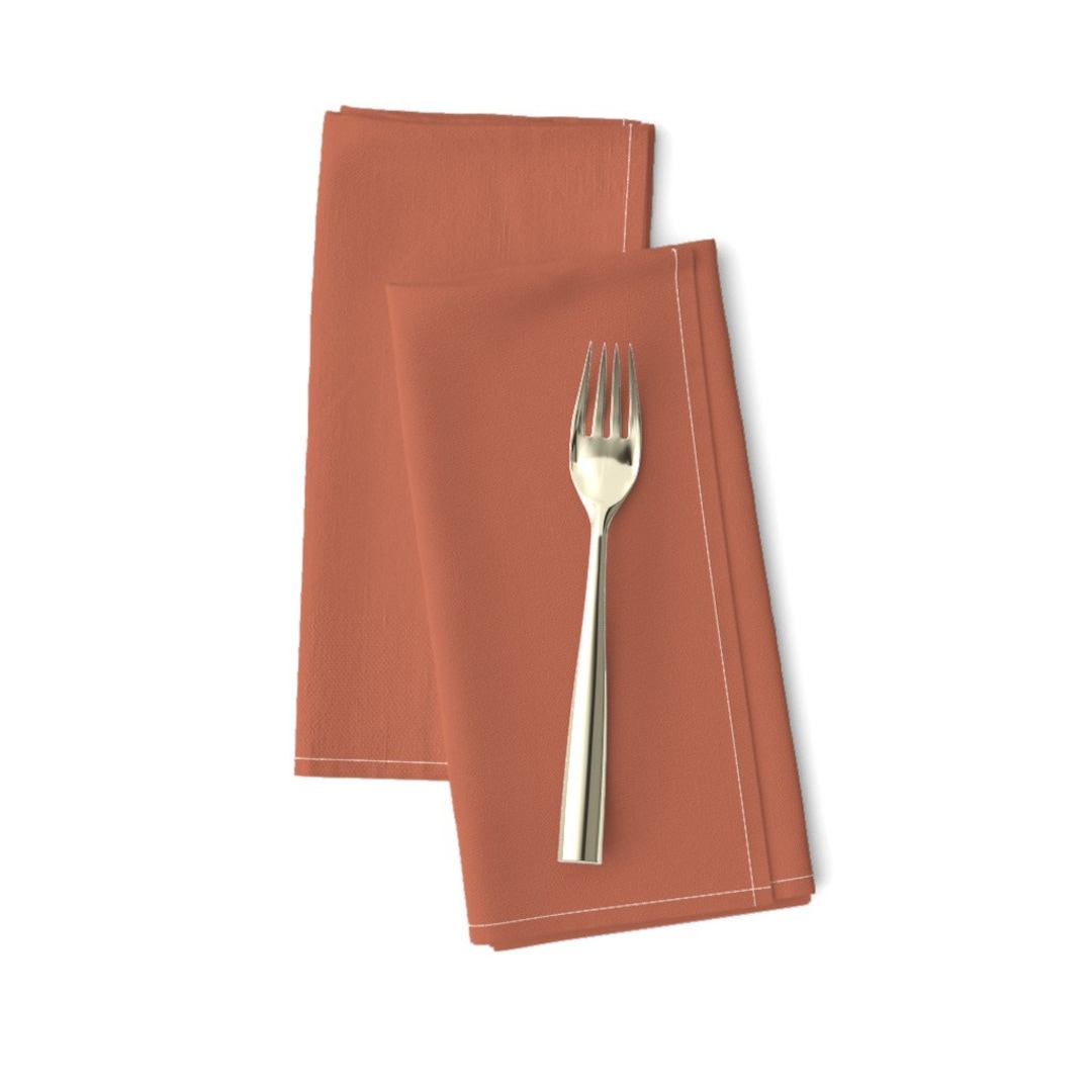 Warm Earth Tones Dinner Napkins set of 2 Terra Cotta Solid by