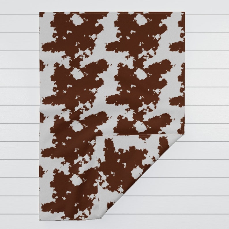 Realistic Brown Cow Hide by themadcraftduckie Rodeo Cowboy Country Throw Blanket with Spoonflower Fabric Faux Hide Throw Blanket
