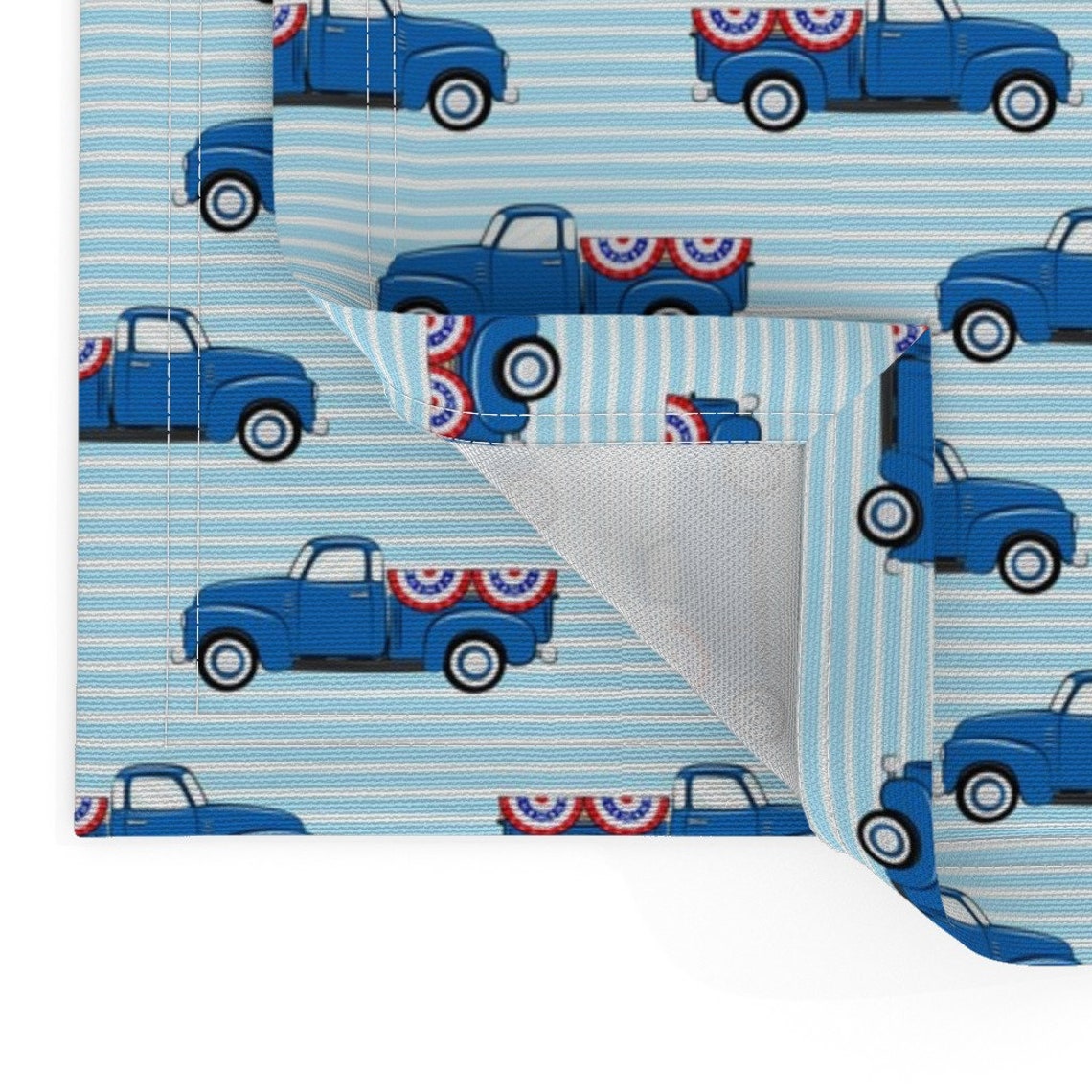 Vintage Truck Placemats set of 2 Vintage Trucks With Flags Etsy