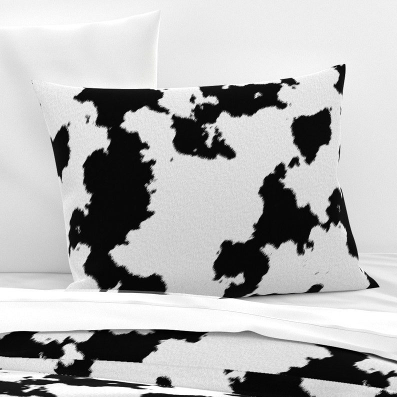 Dairy Pillow Sham White Dairy Cow Hide by Themadcraftduckie Etsy