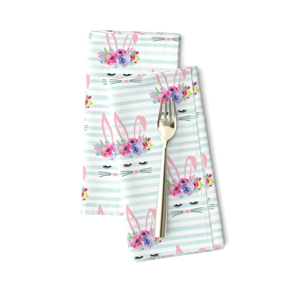 Discover Bunny Ears - Bunny Face Ice Stripe - Cute Kids Spring Easter Bunnies Napkins