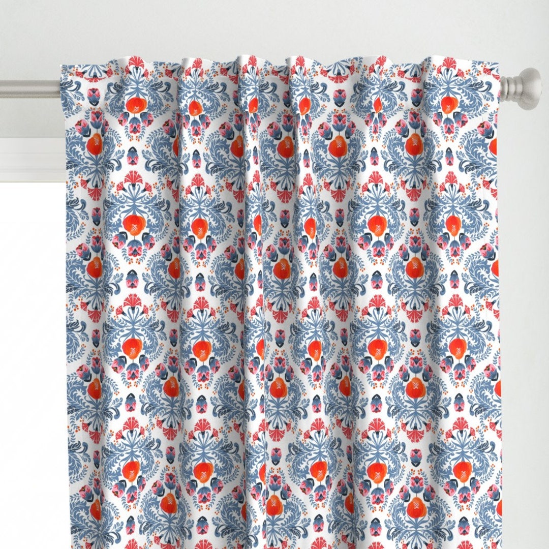 Tende Oscuranti In Velluto Nero Con Motivo Floreale Gotico – 2 Pannelli 132x228 Cm, Camere Da Letto, Stile Vintage E Romantico