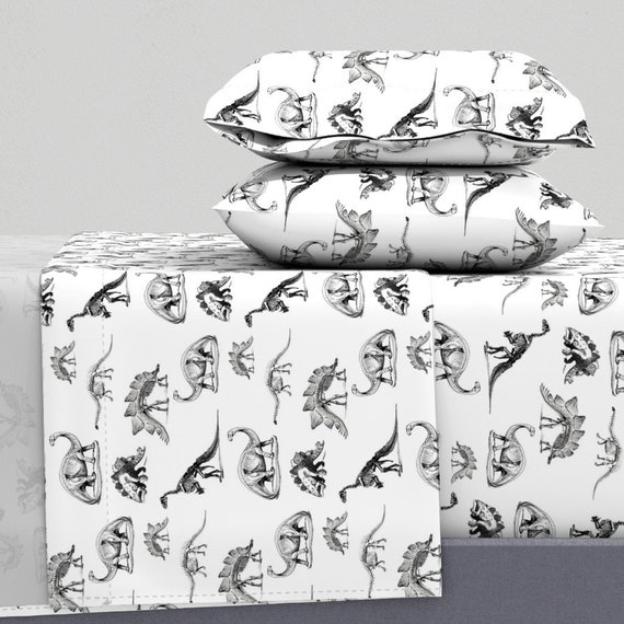Black and clearance white dinosaur sheets