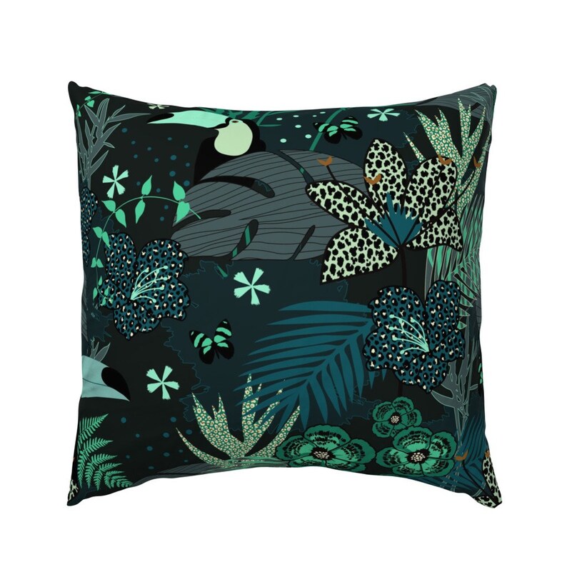 Green Animal Print Pillow Sham Green Jungle by kimsa Etsy