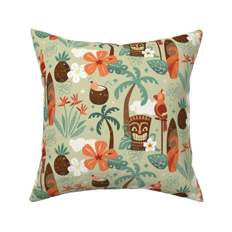 Hawaiian Throw Pillow Aloha by lisa_kubenez Tropical Tiki Etsy