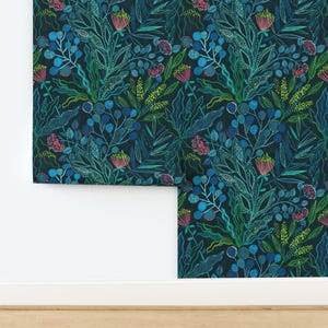 Australian Flora Non-Pasted Wallpaper Flowers Botany Botanical Summer Plants  - Botanical Vibes by kostolom3000 Wallpaper by Spoonflower