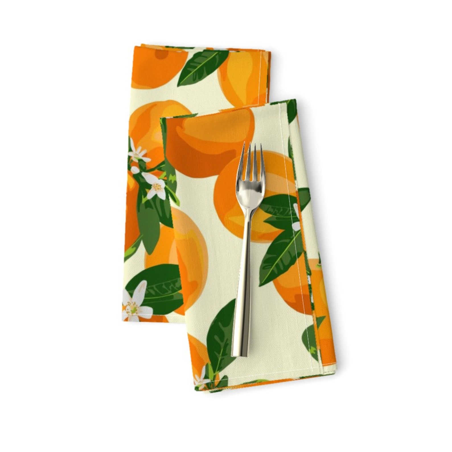 Citrus Dinner Napkins Set of 2 Oranges And Blossoms On Etsy