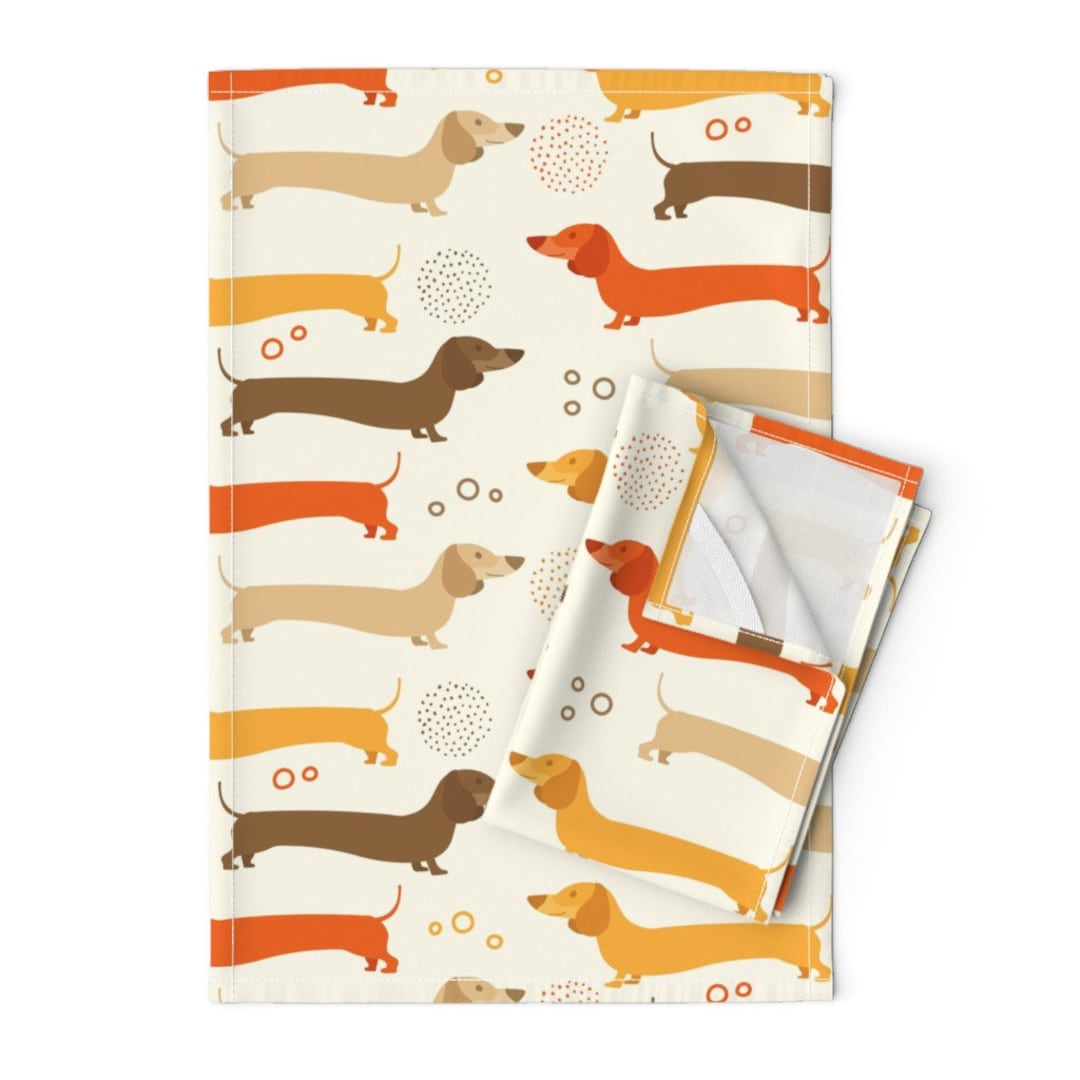 Lot De 2 Torchons De Cuisine Motif Chien - 100% Coton 50x70 Cm - Très Absorbants - Cadeau Pour Amoureux Des Chiens