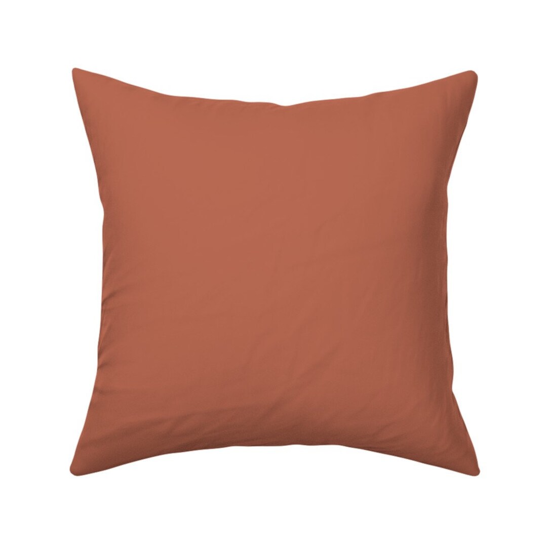 Warm Earth Tones Throw Pillow Terra Cotta Solid by Etsy