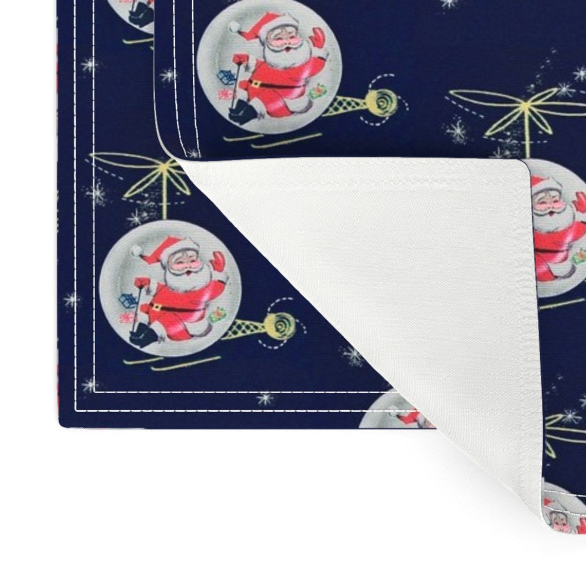 Christmas Placemats Set of 2 Santa Delivery by retroagogo Etsy