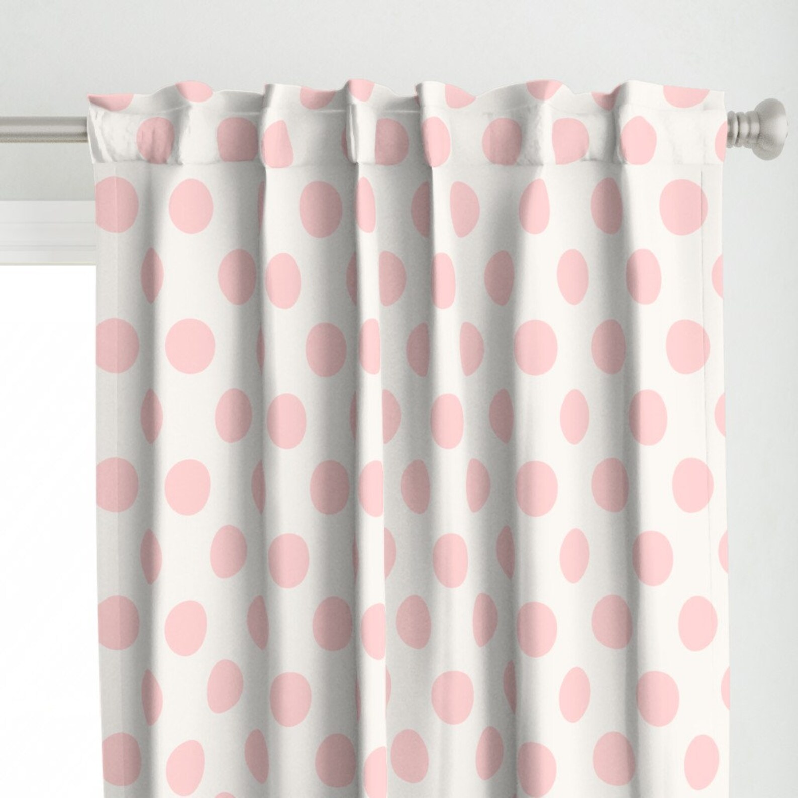 Pink Dots Curtain Panel Polka Dot Pale Pink by Mjmstudio Etsy