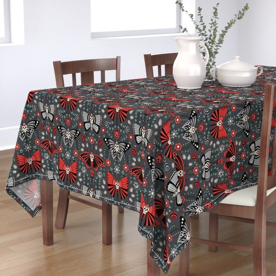 Butterflies Tablecloth Butterflies And Skulls by Etsy
