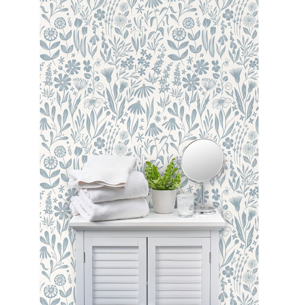 Cottagecore Non-pasted Wallpaper Wildflowers Botanical - Wildflowers ...