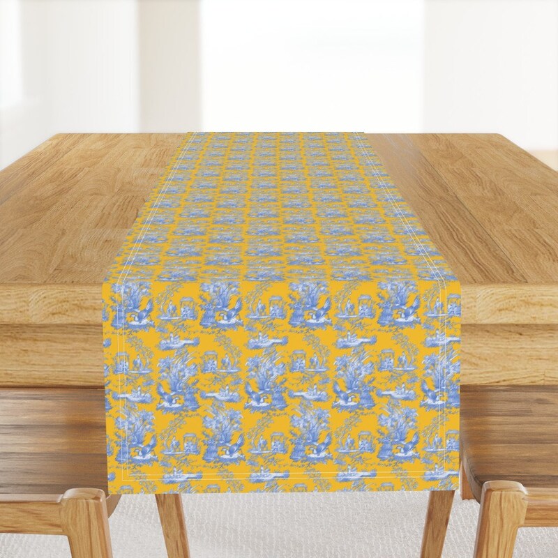Yellow Chinoiserie Fabric - Etsy