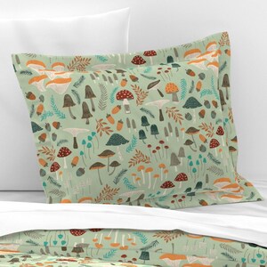 Whimsical Forest Bedding - Mushroom Foraging by yuanxu - Woodland Mushrooms Cotton Sateen Duvet Cover OR Pillow Shams by Spoonflower image 7