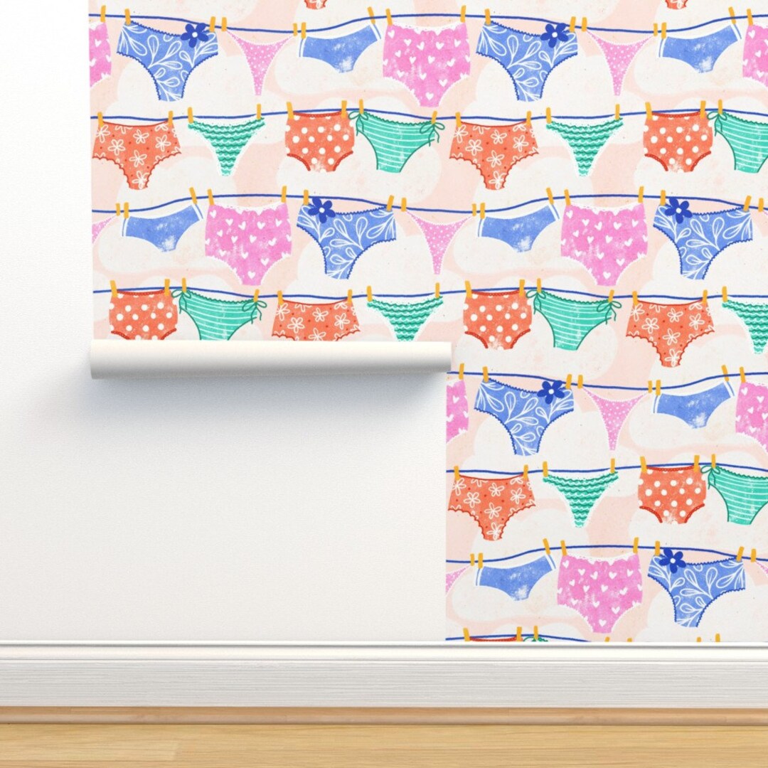 Undies Commercial Grade Wallpaper Laundry Room by Rebeccaflaherty