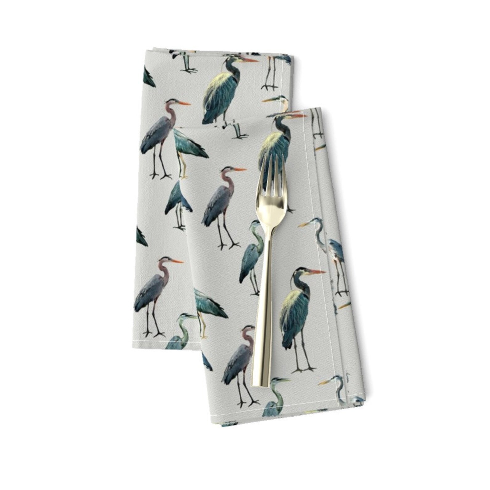 Coastal Dinner Napkins set of 2 Blue Herons on Light Gray Etsy