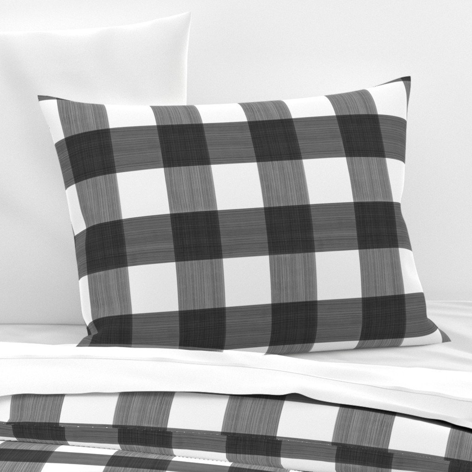 Gingham Pillow Sham Black 3 Buffalo Plaid by Etsy