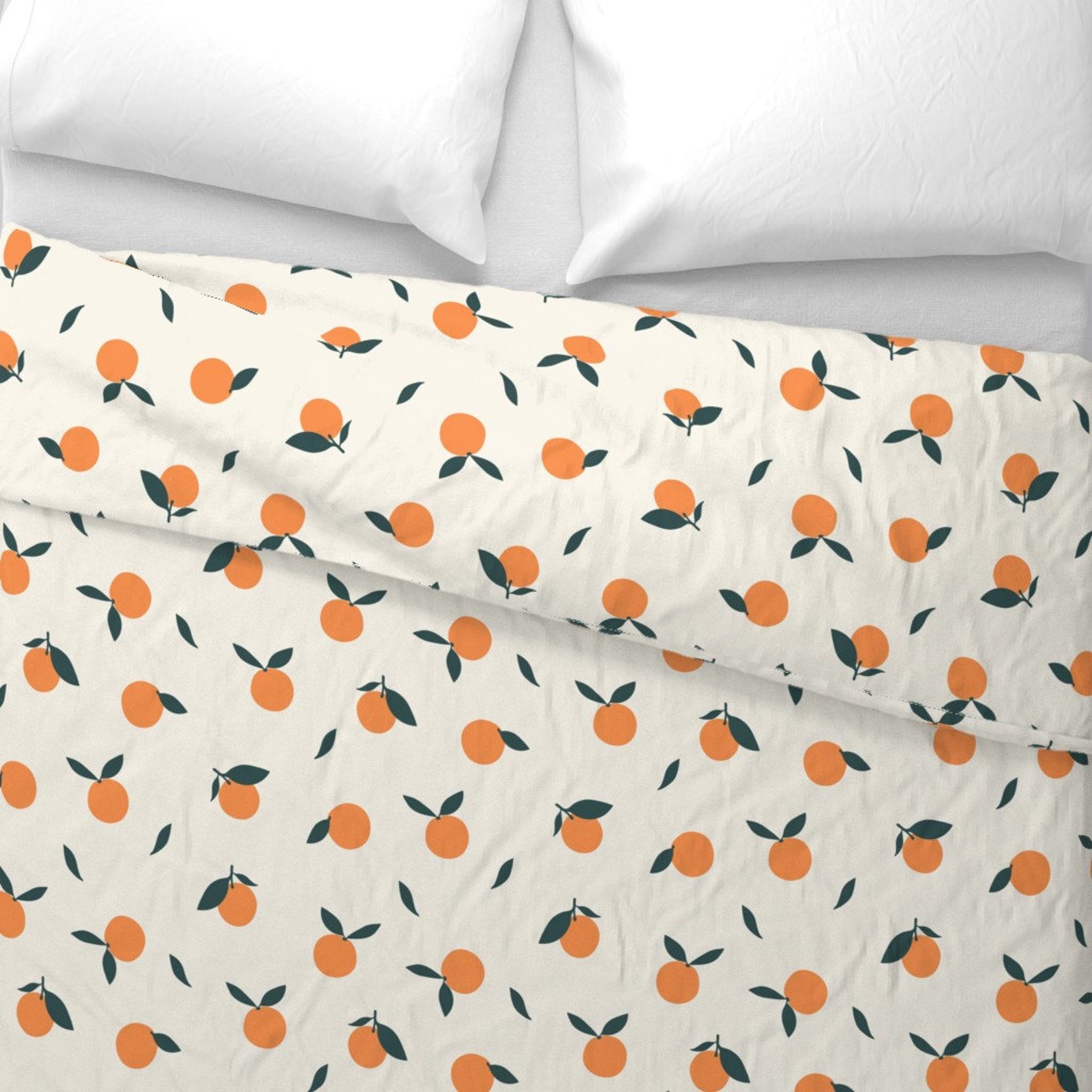 Clementine Duvet Cover Clementine_ivory by Kimsa Fruit Etsy