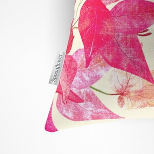 Pink Floral Accent Pillow Bougainvillea Vines by katevasilchenko Bougainvillea Cream Floral Rectangle Lumbar Throw Pillow by Spoonflower image 4