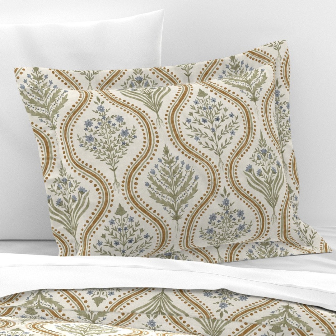 Botanical Damask Pillow Sham Large Monticello by Etsy UK
