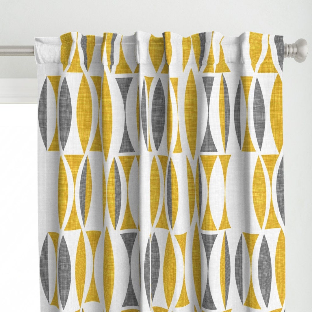 ヴィンテージレトロカーテンパネル - ミッドセンチュリーモダン